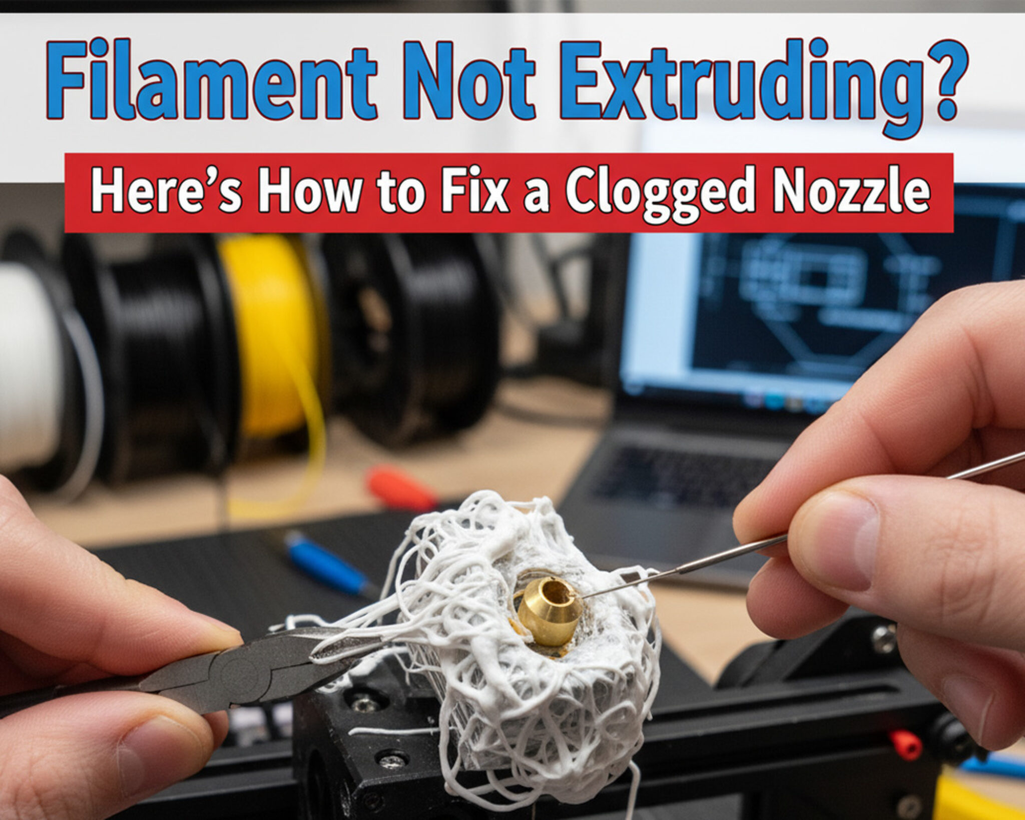 Filament Not Extruding? Fix Clogged 3D Printer Nozzle Easily