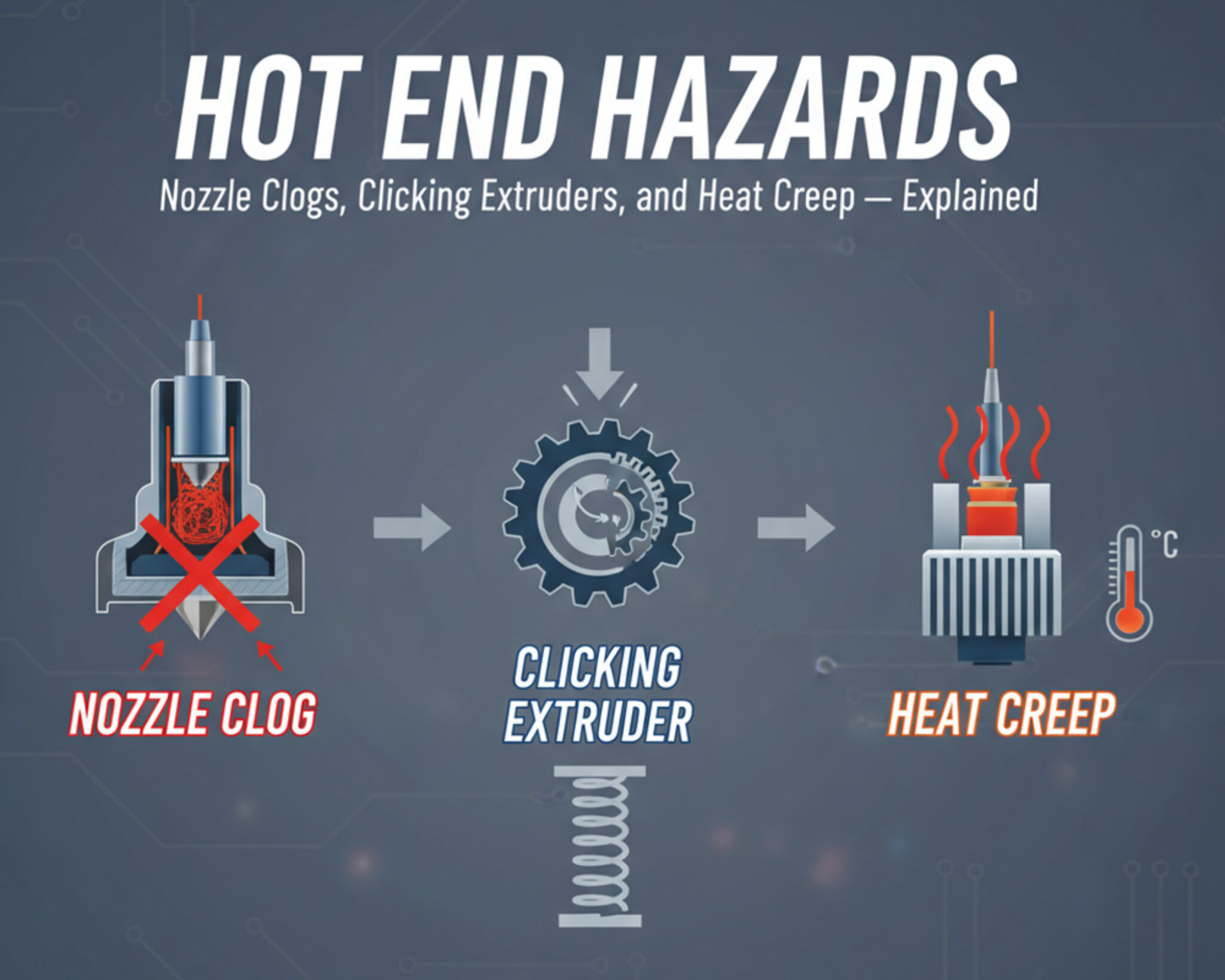 Fix Clicking Extruder & Nozzle Clogs: Heat Creep Explained